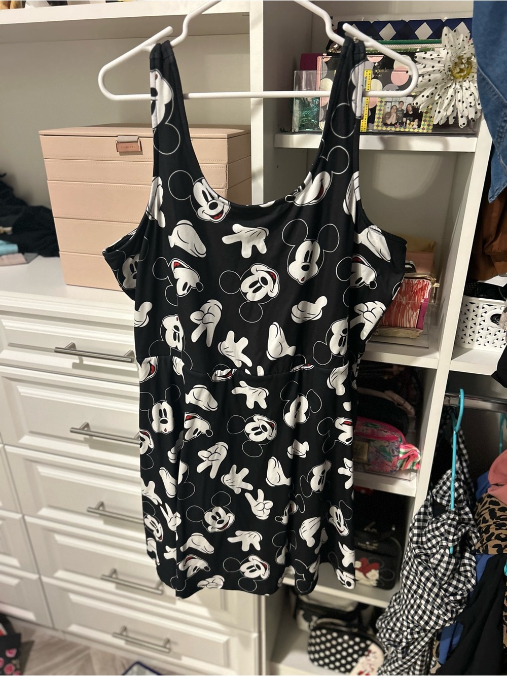 Disney Black and White Mickey Mouse Sleeveless Sleep Dress
